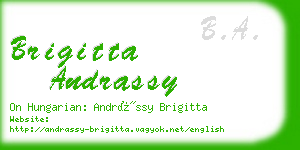 brigitta andrassy business card